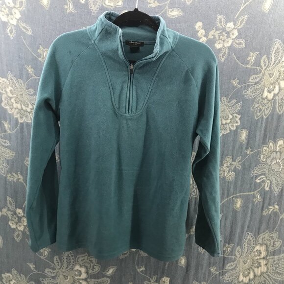Eddie Bauer green fleece 1/4 zip size L - Picture 1 of 5